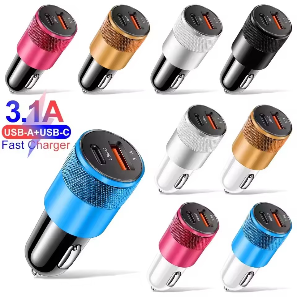 Car Charger - 3.1A USB Car Charger Type C