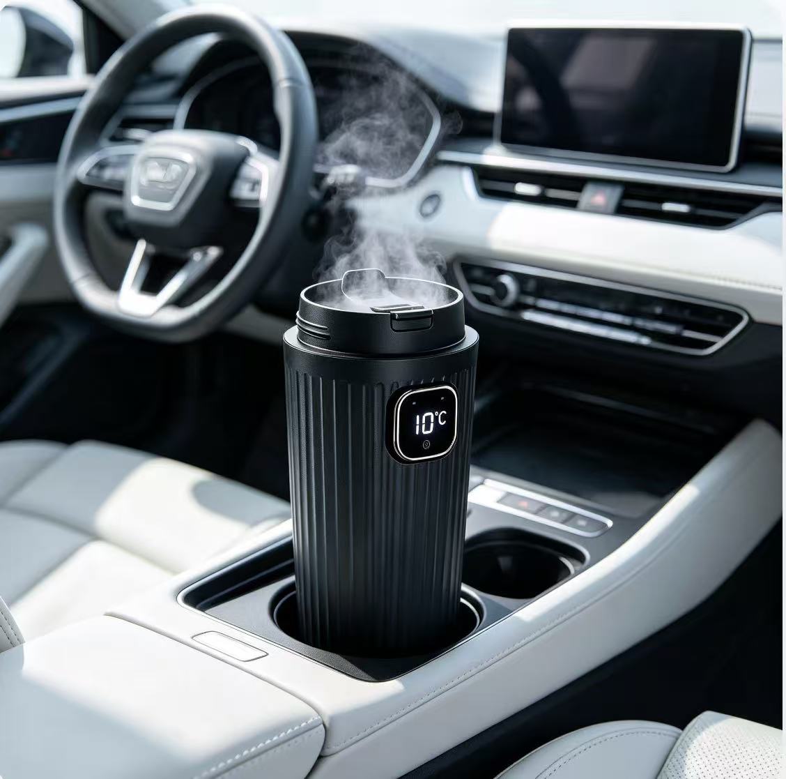 Car Air Freshener - Portable Car Cup Humidifier with Digital