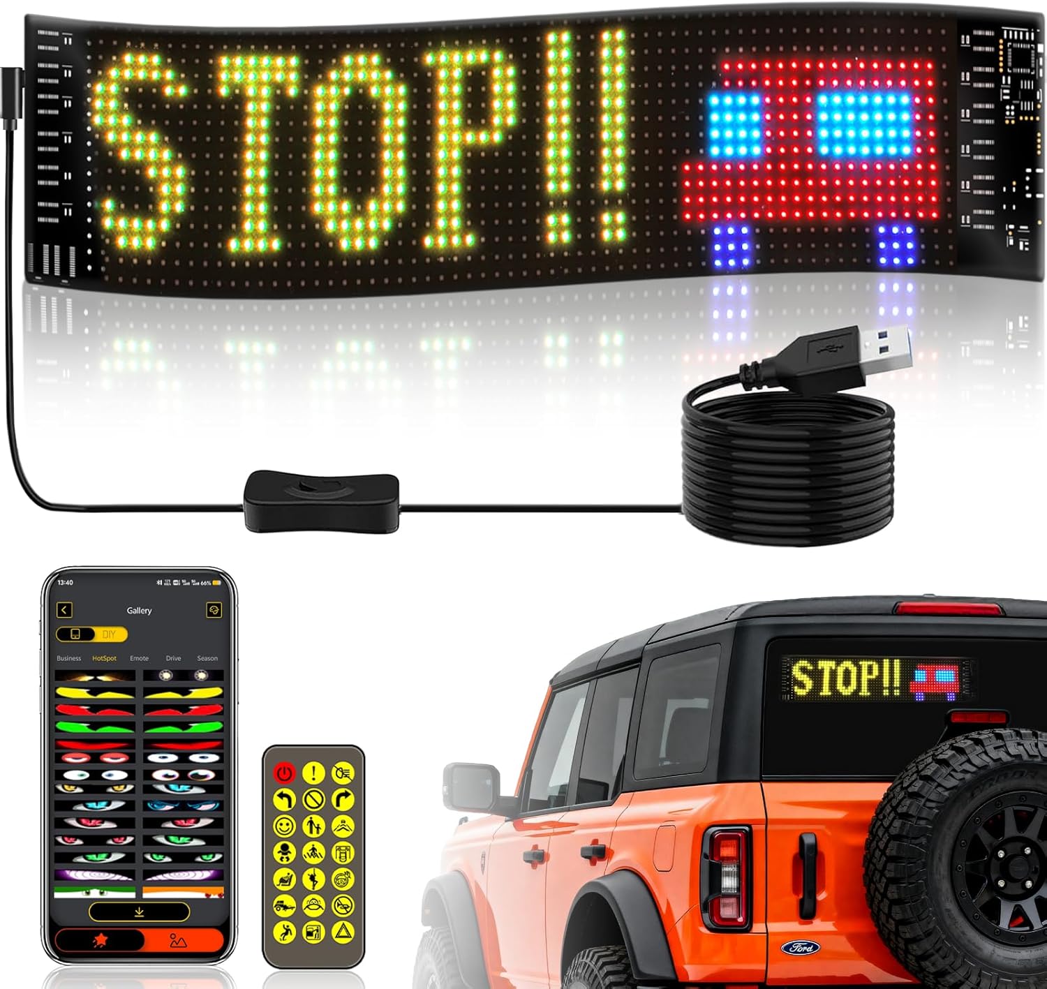 Car Led Light - LED Car Sign Flexible LED Matrix