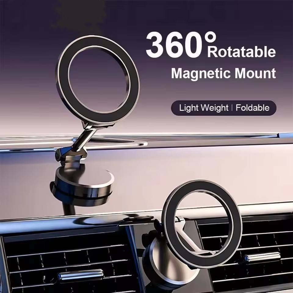 Car Phone Holder - Foldable Magnet Car Mobile Phone Holder