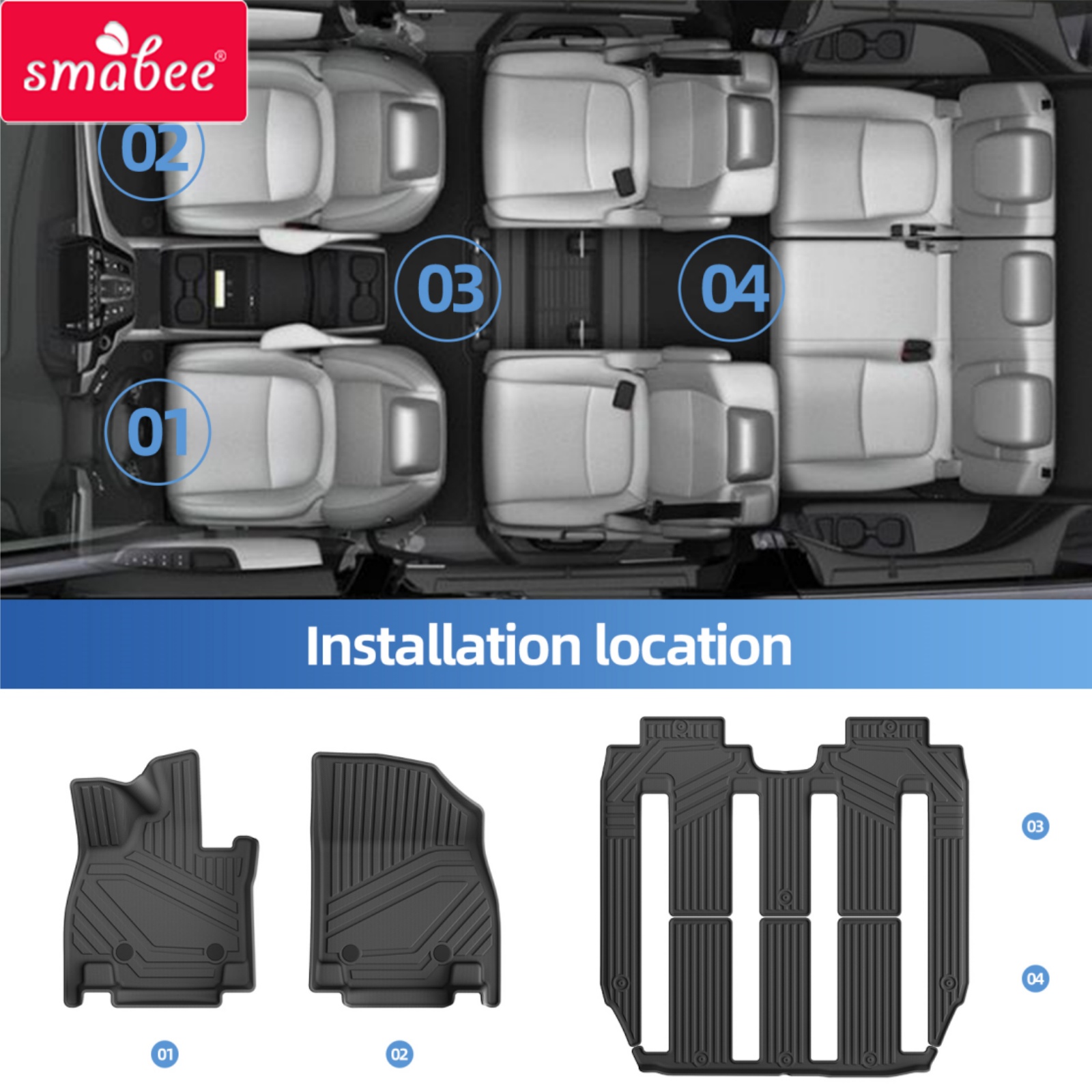 Smabee Left Drive for XPeng X9 - đánh giá và giá Car Floor Mat