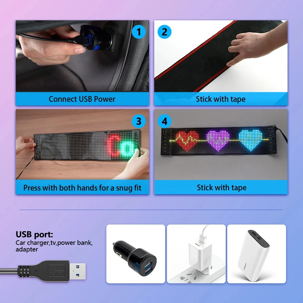 LED DIY Matrix Pixel Panel Led - đánh giá và giá Car Led Light