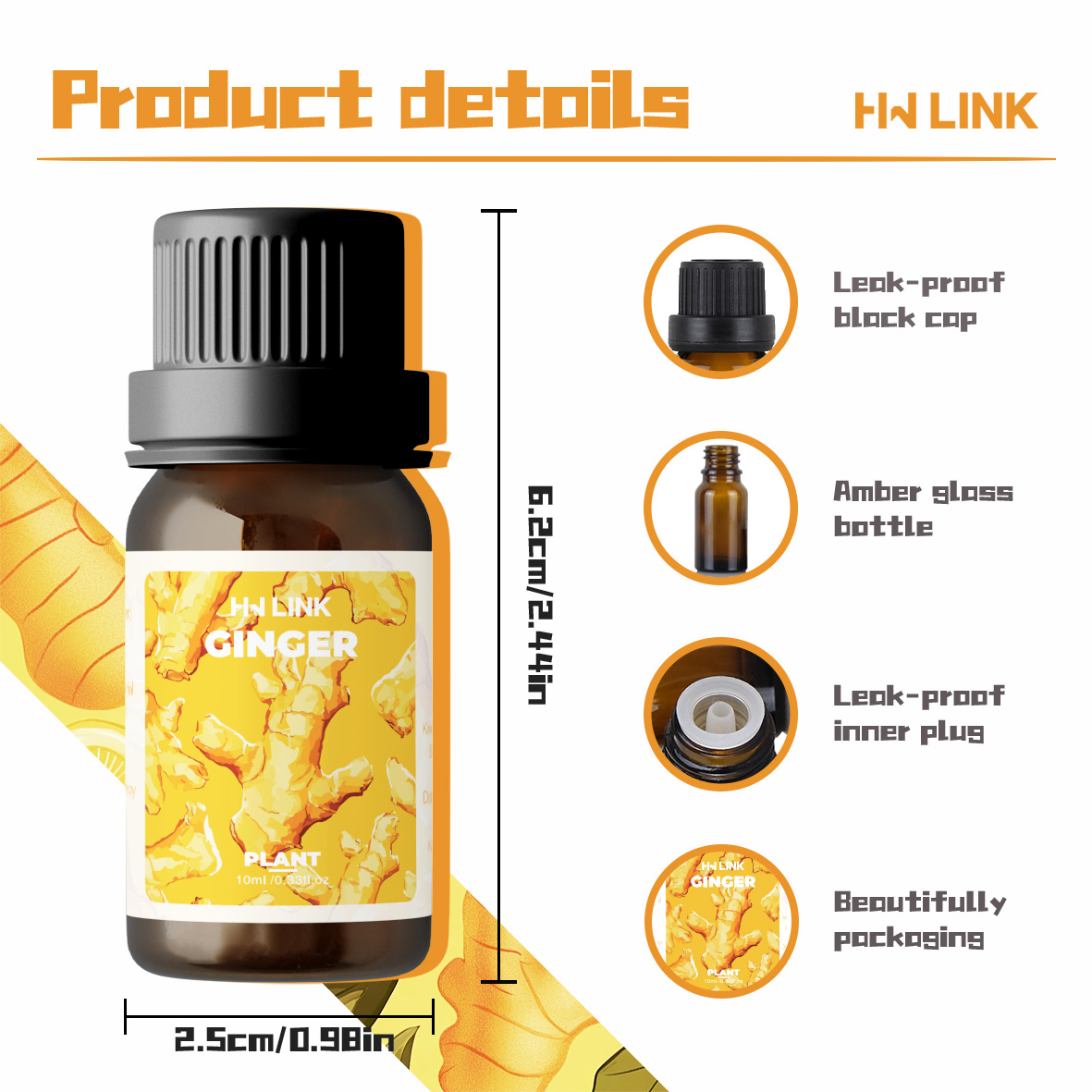 Ginger Oil Pure Natural Ginger - đánh giá và giá Car Air Freshener