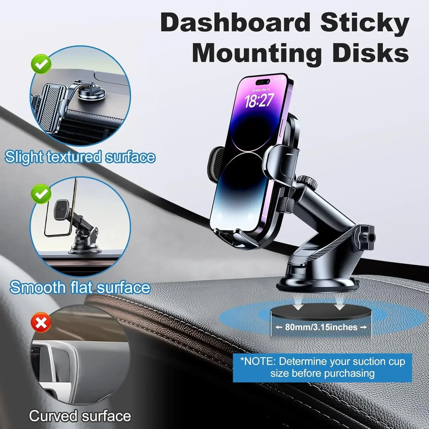 Universal Dashboard Adhesive S - đánh giá và giá Car Phone Holder